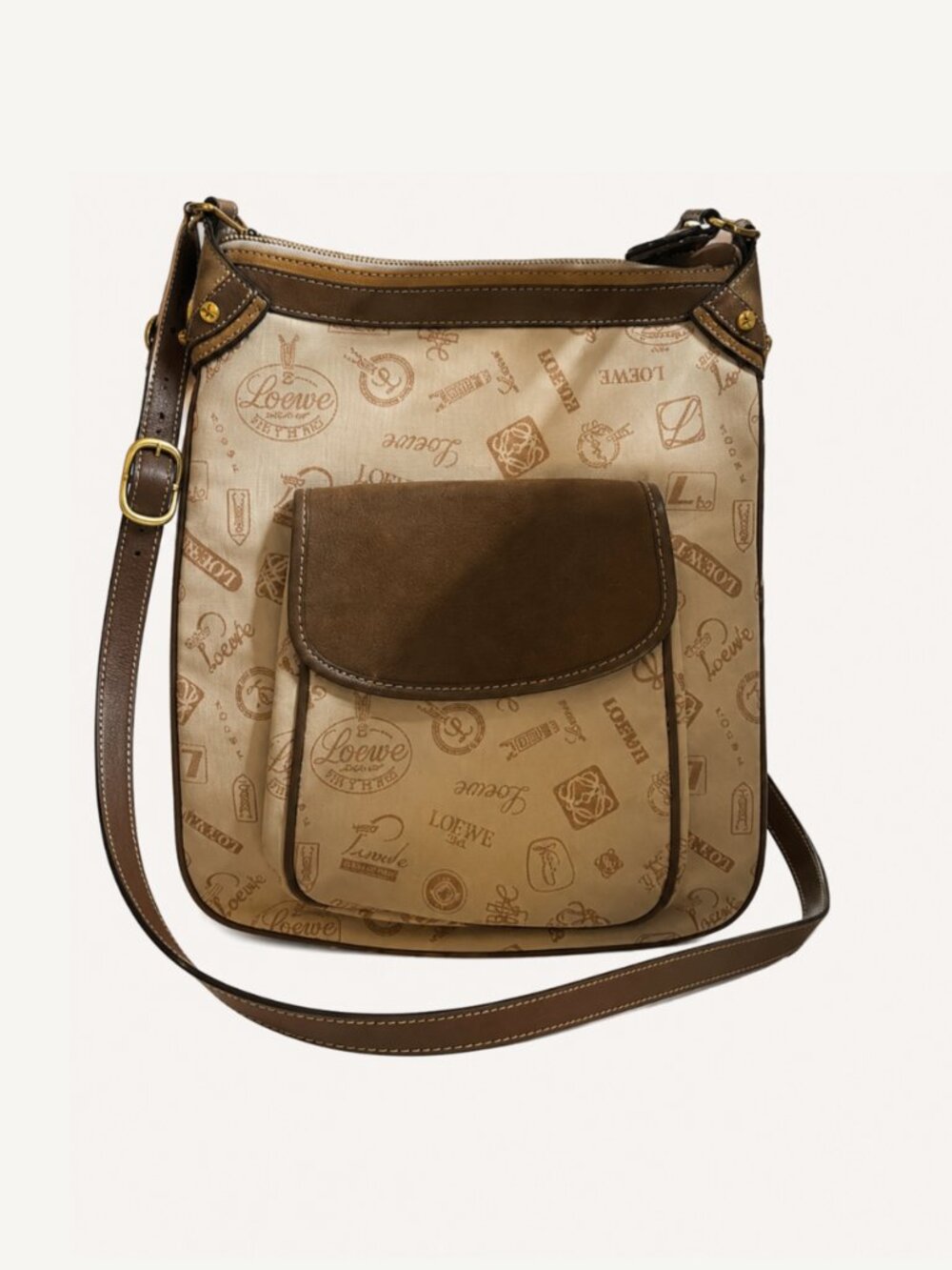 Loewe Tri Color Canvas, Nubuck and Leather 160th Anniversary Messenger Bag